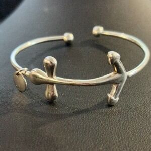 Sterling Silver 925 Anchor Cuff Bracelet: Nautical Sailor Jewelry